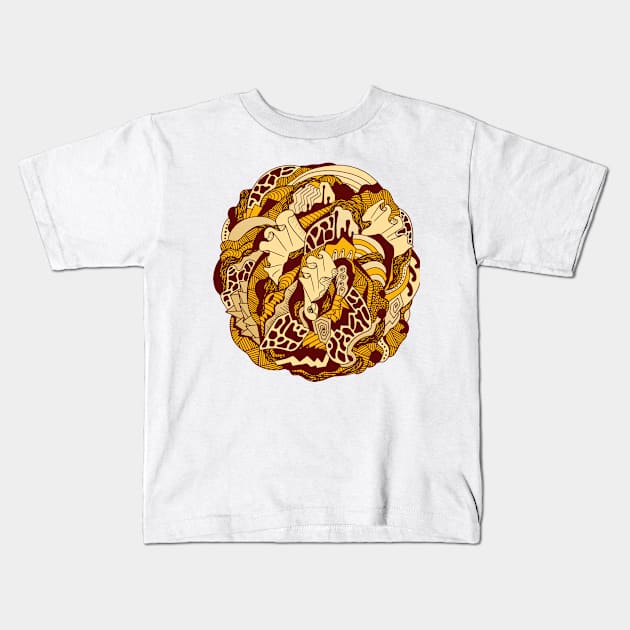 Champagne Abstract Wave of Thoughts No 1 Kids T-Shirt by kenallouis